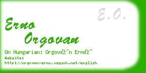erno orgovan business card